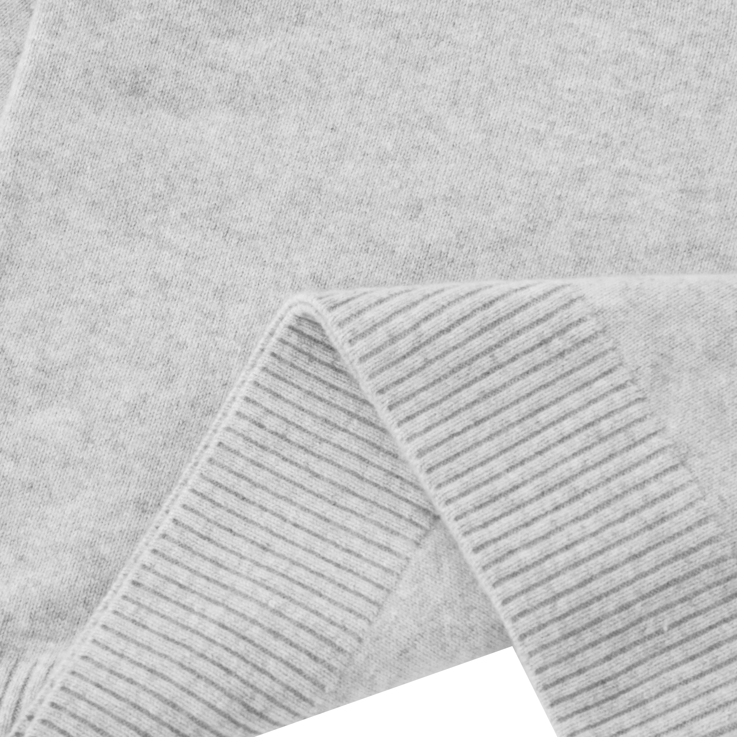 秋冬 OEM 工厂定制长袖灰色 100% 羊绒女式套头针织毛衣