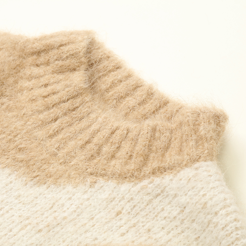 秋冬 OEM 工厂定制羊毛长袖女套头衫针织提花毛衣 