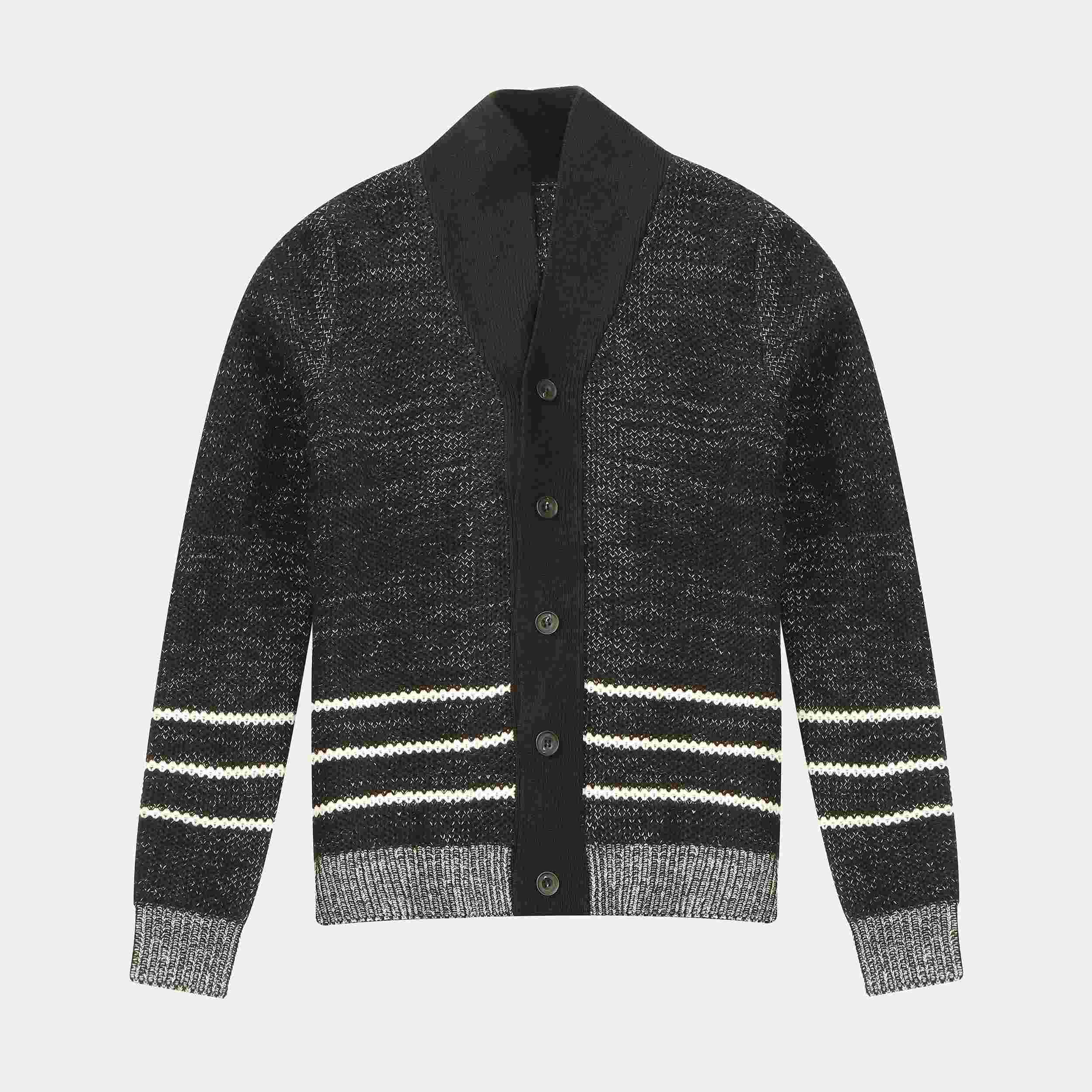 OEM工厂定制秋冬单排扣男士针织毛衣开衫