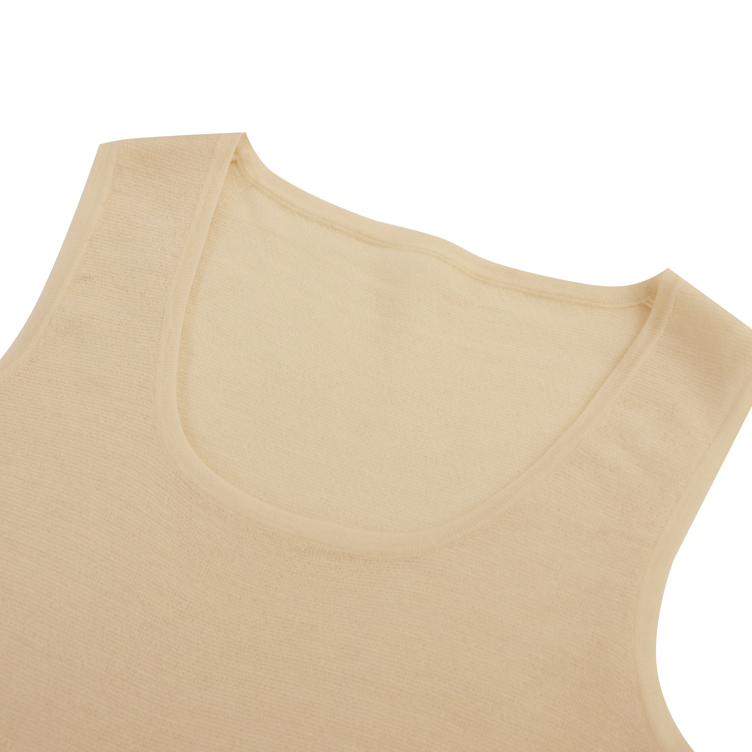 OEM 工厂定制女式 O 领白色针织无袖套头毛衣背心 