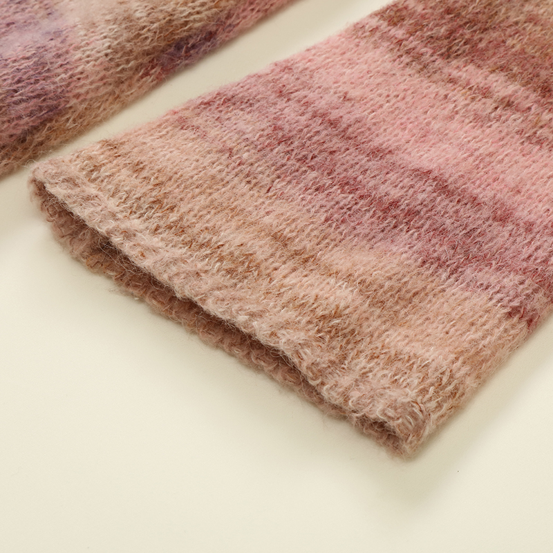 OEM 定制冬季女式太空染料长袖套头针织毛衣连衣裙