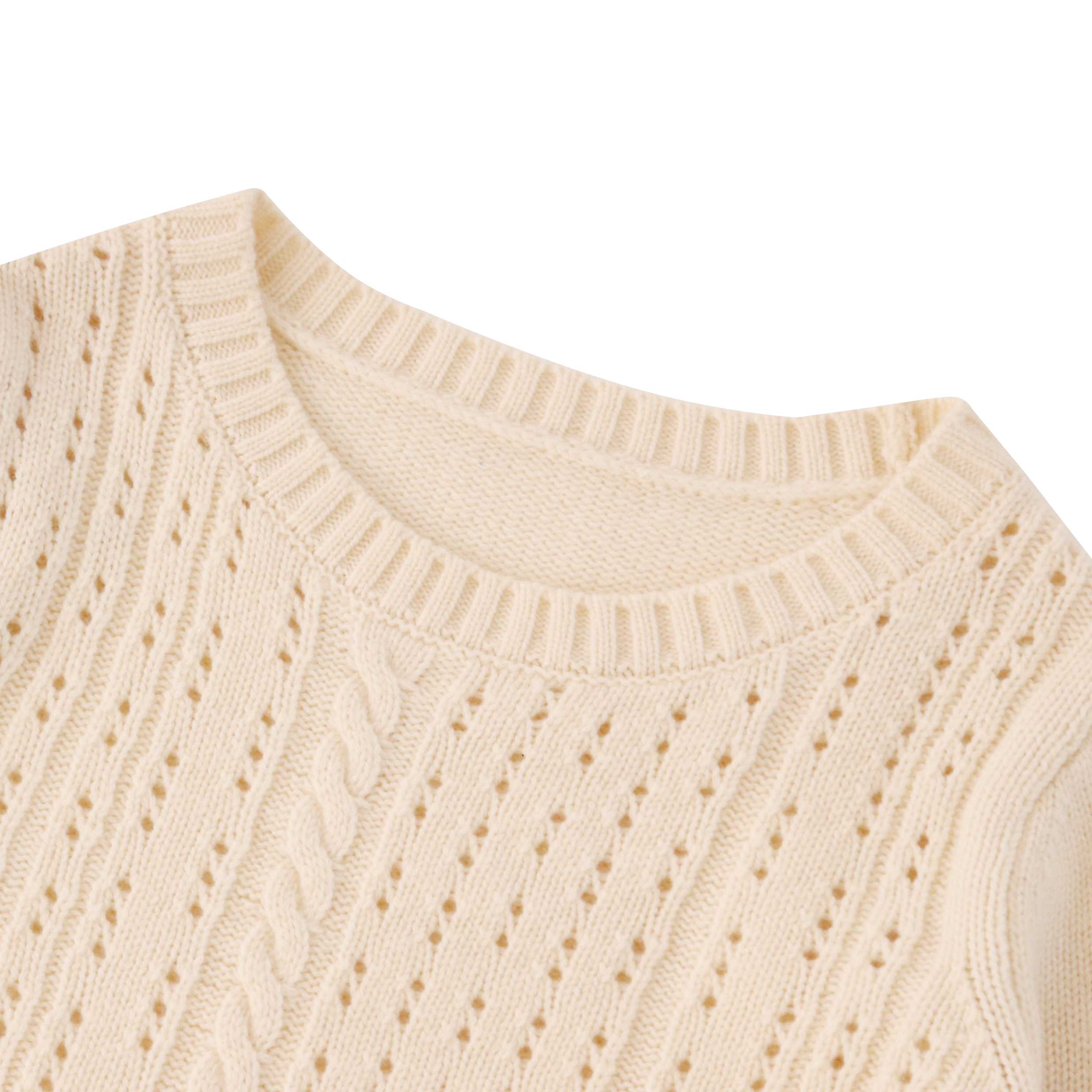 秋冬 OEM 工厂定制长袖镂空羊毛女式套头衫针织毛衣