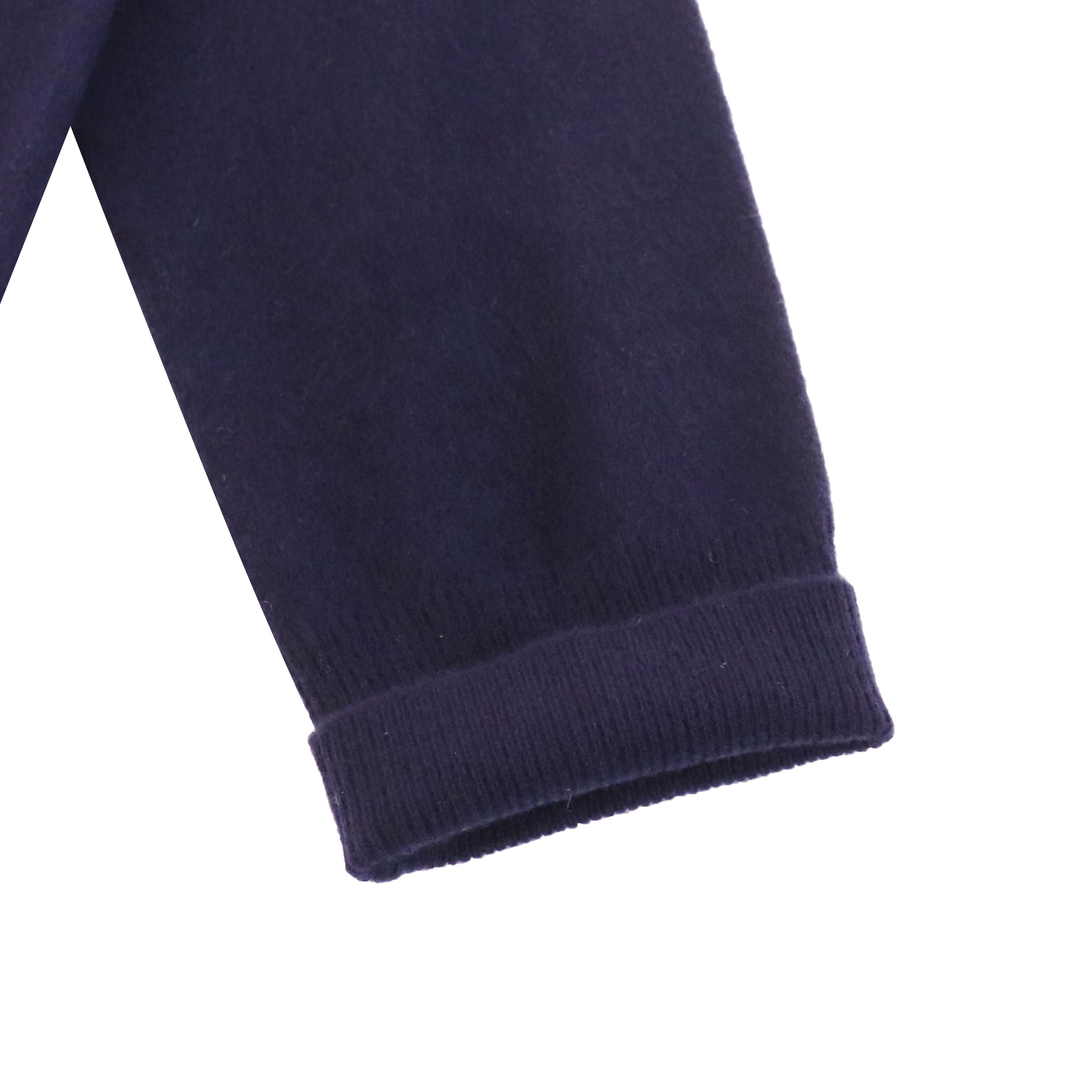 秋冬 OEM 工厂定制海军圆领纽扣长袖女士套头针织毛衣