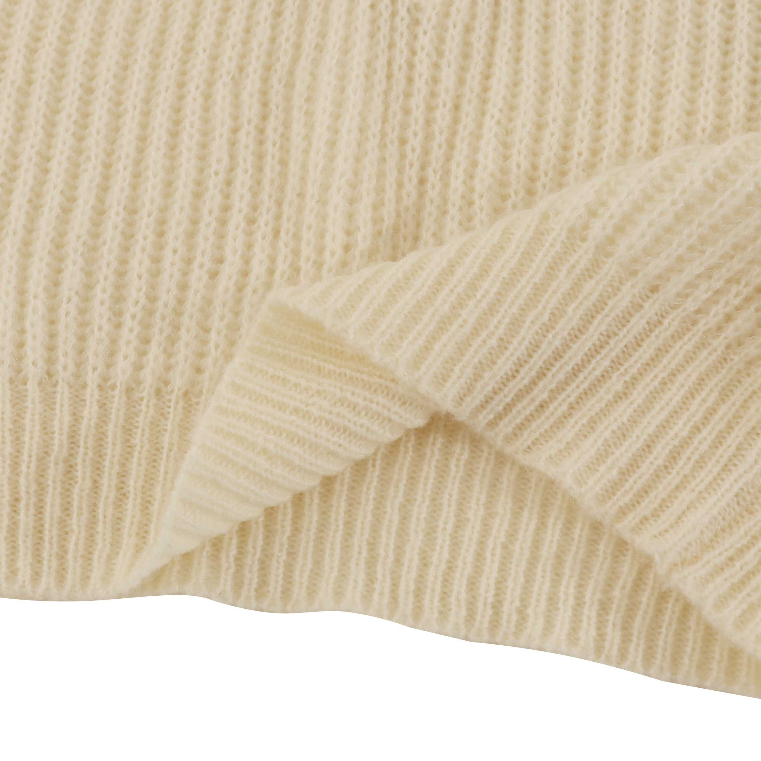 冬季 OEM 工厂定制白色长袖女式套头衫针织衫