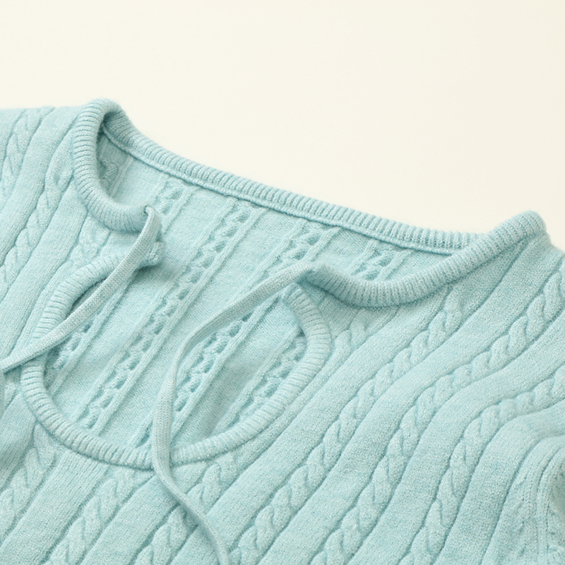 秋冬 OEM 工厂定制长袖女套头衫针织毛衣电缆图案针织连衣裙