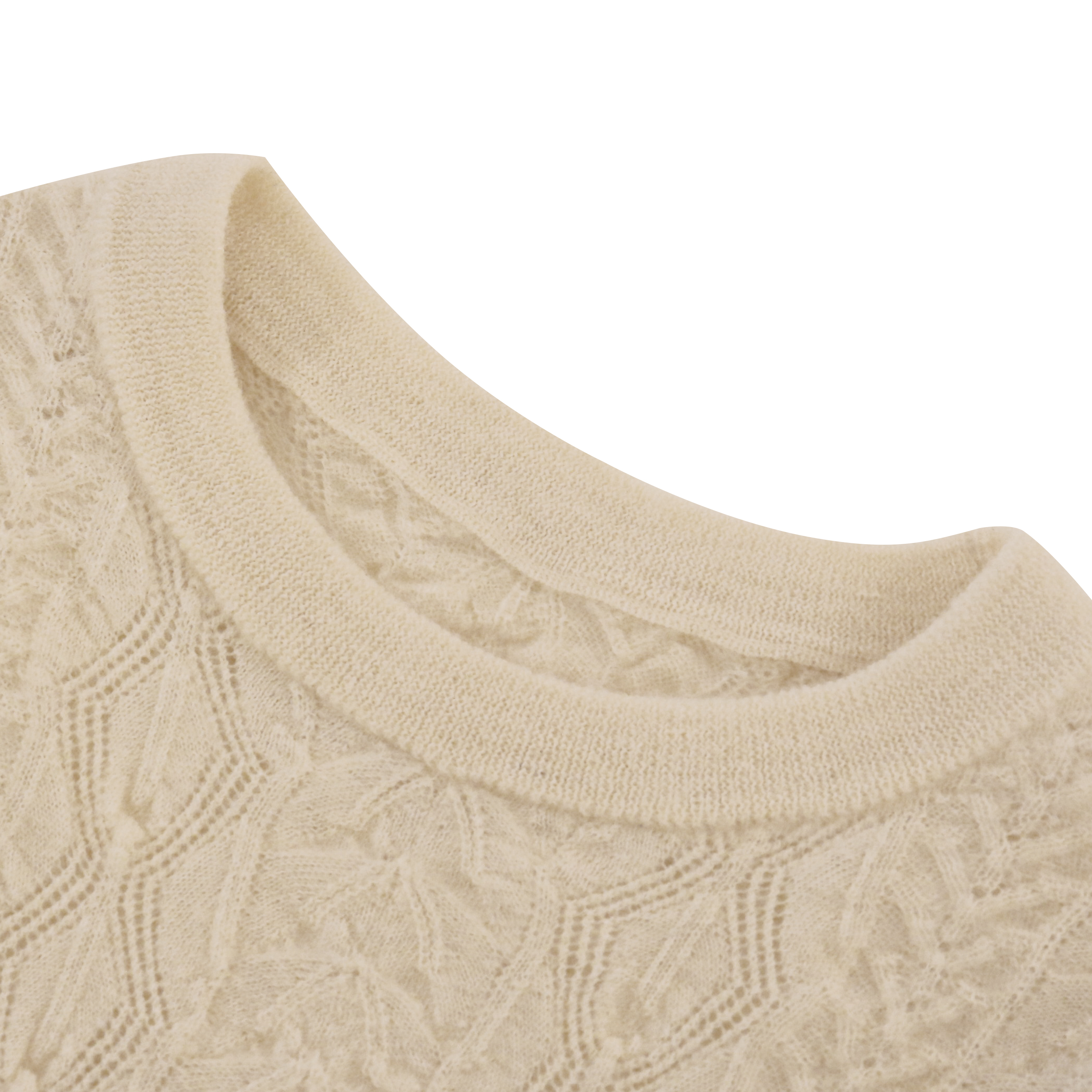 秋冬 OEM 工厂定制白色圆领长袖女士套头针织毛衣