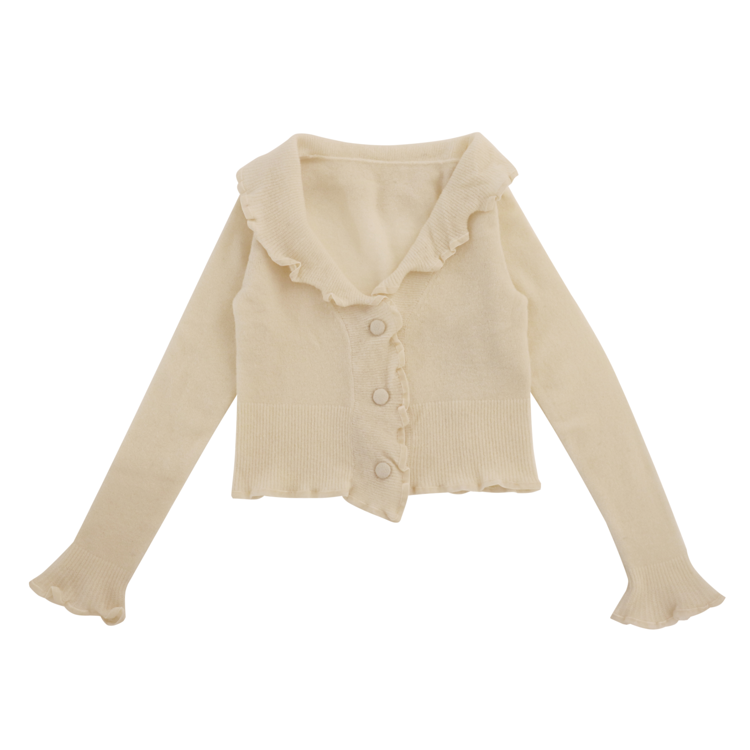 OEM 工厂定制白色叶子袖女士女士短针织毛衣开衫