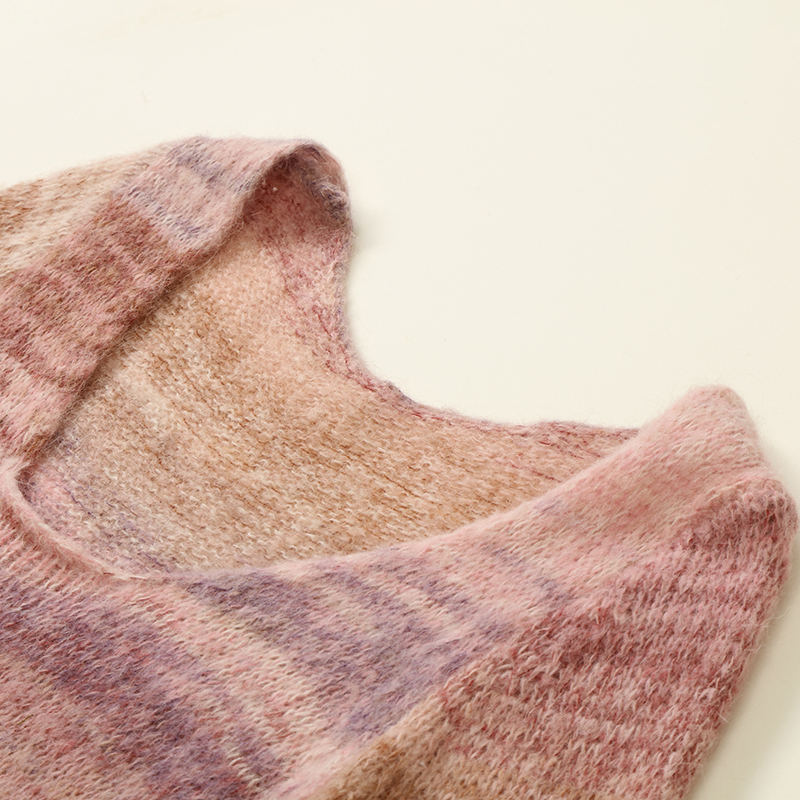 OEM 定制冬季女式太空染料长袖套头针织毛衣连衣裙