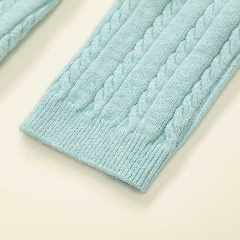 秋冬 OEM 工厂定制长袖女套头衫针织毛衣电缆图案针织连衣裙