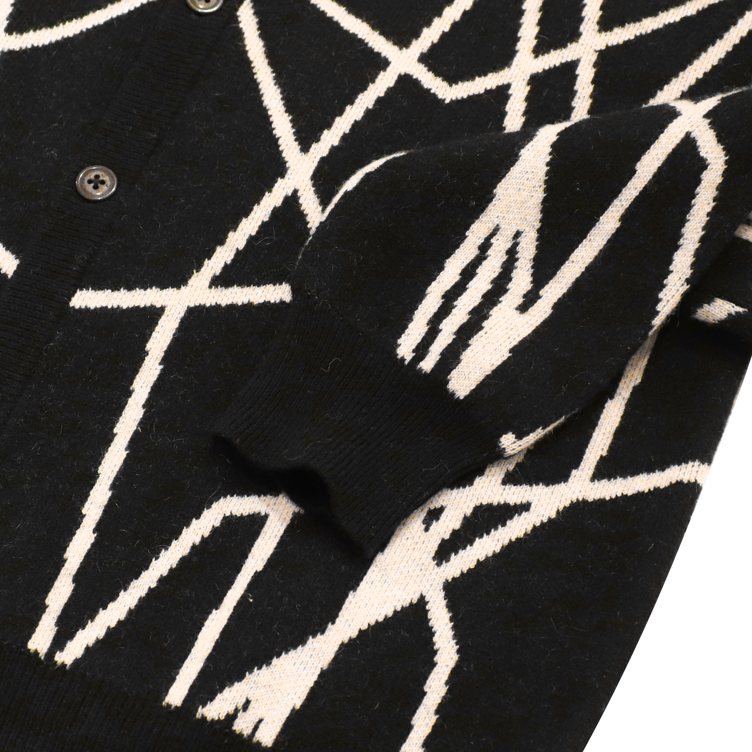 OEM 定制黑色印花长袖羊毛女士女士针织毛衣外套开衫