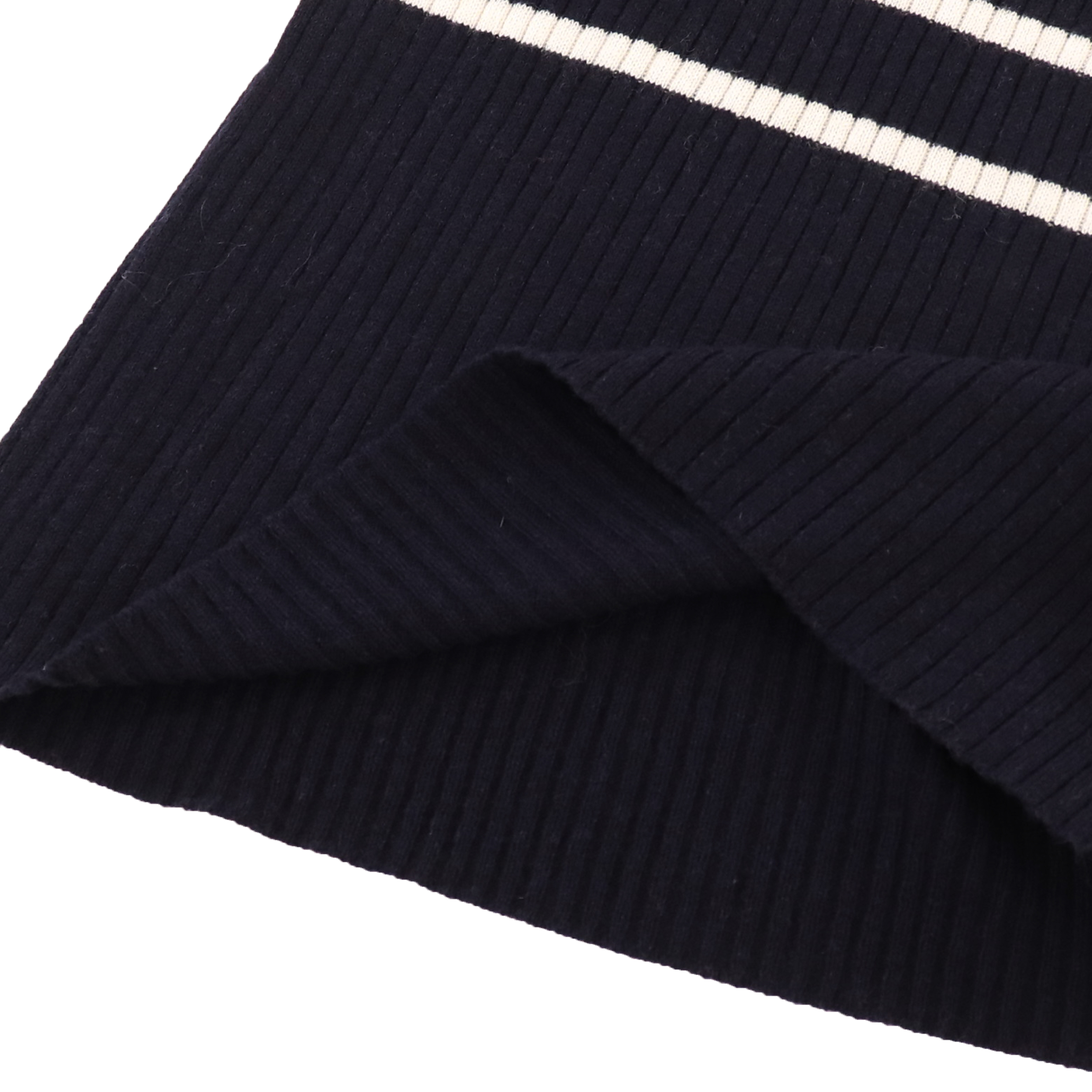 秋冬 OEM 工厂定制短袖条纹女套头衫针织毛衣连衣裙