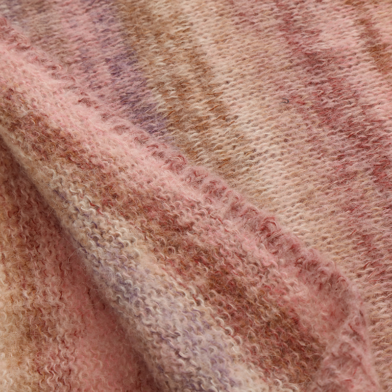 OEM 定制冬季女式太空染料长袖套头针织毛衣连衣裙