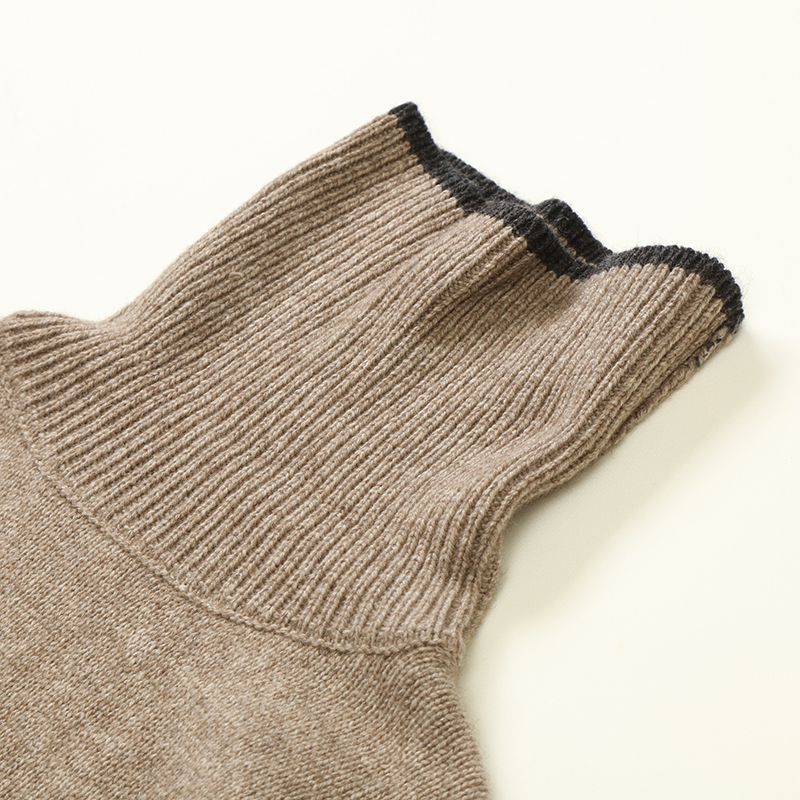 秋冬 OEM 工厂定制长袖高领羊绒混纺女士套头针织毛衣