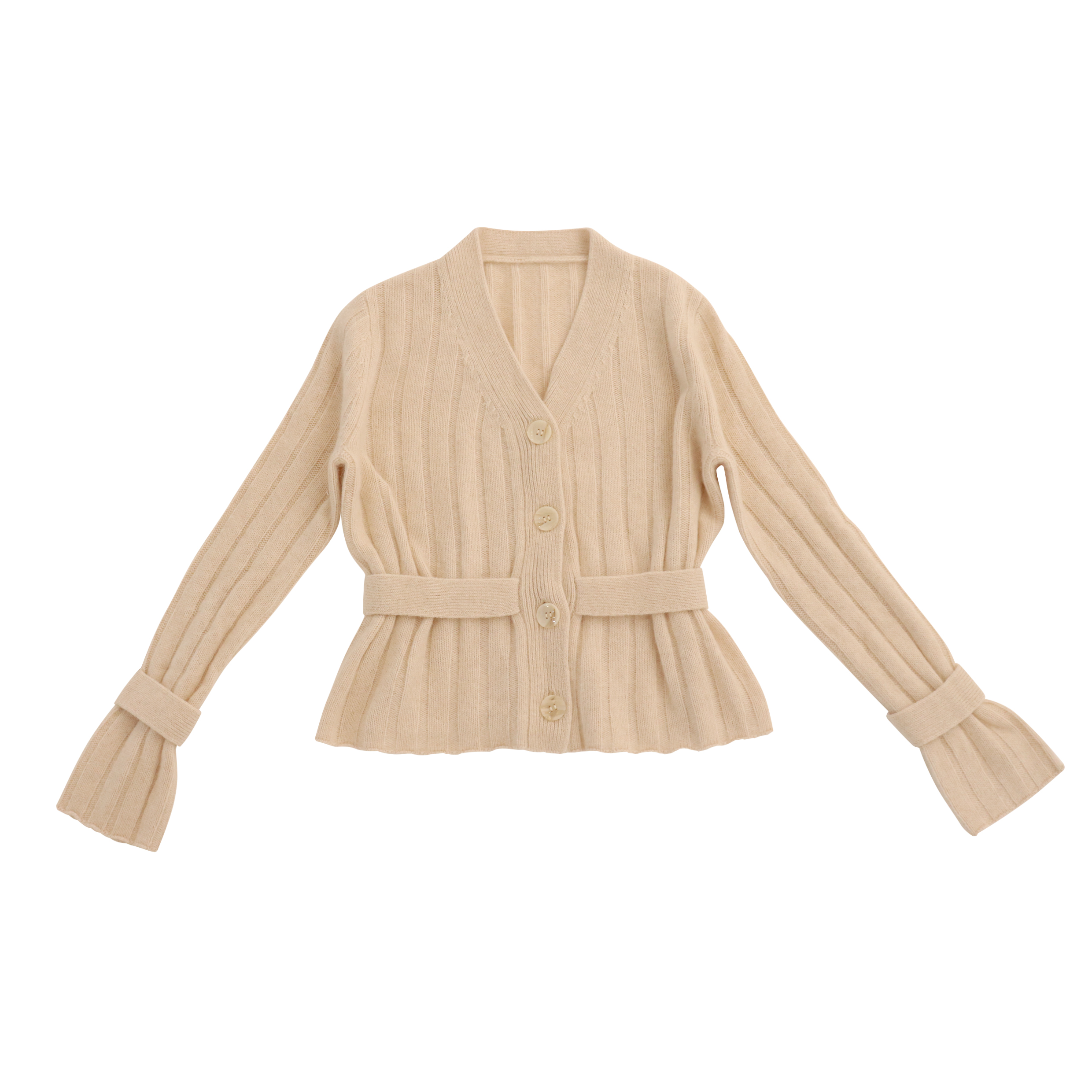 OEM 工厂定制白色长袖米色女士女士短款修身针织毛衣开衫