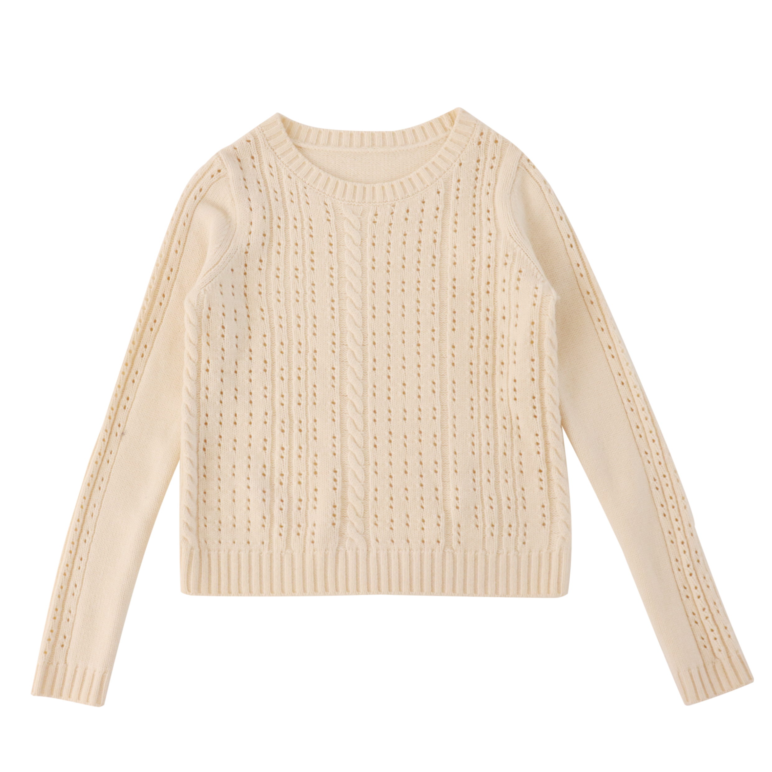 秋冬 OEM 工厂定制长袖镂空羊毛女式套头衫针织毛衣