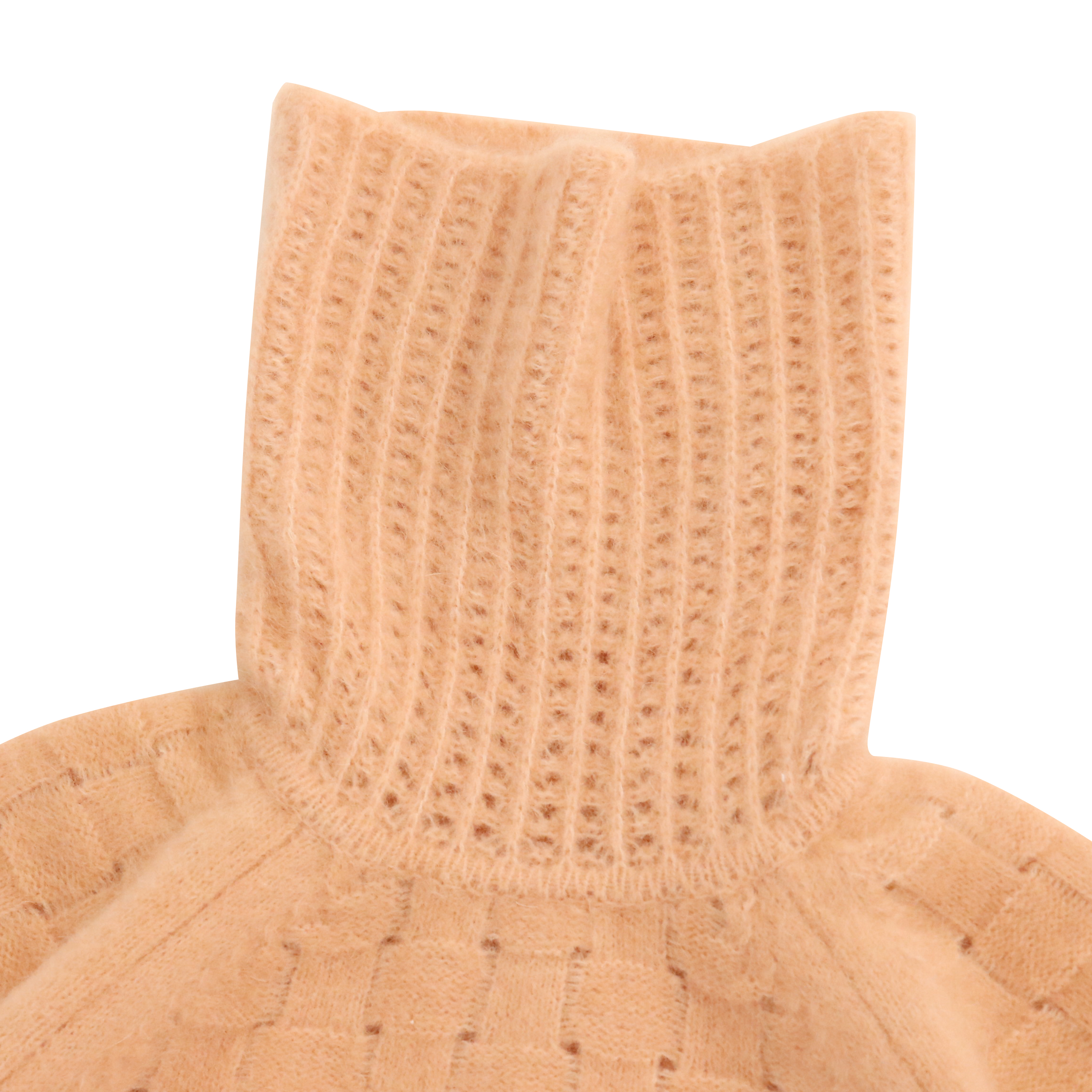 秋冬 OEM 工厂定制长袖高领柔软短款女士套头针织毛衣